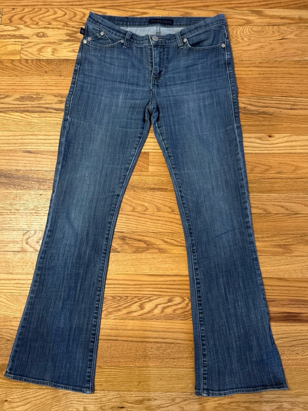Rock & Republic Roth Jeans Womens Flared Mid Rise Stretch Blue Denim Sz 12 - Picture 2 of 13
